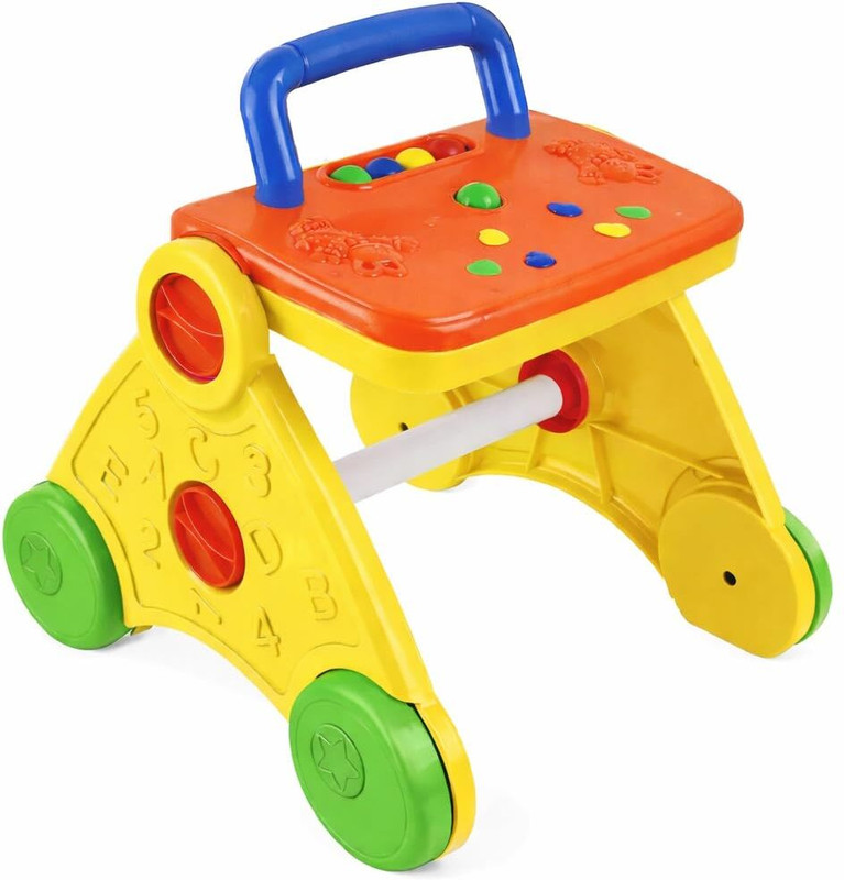 Braintastic 2-in 1 Baby Push Walker with Activity Panel(Yellow, Orange)