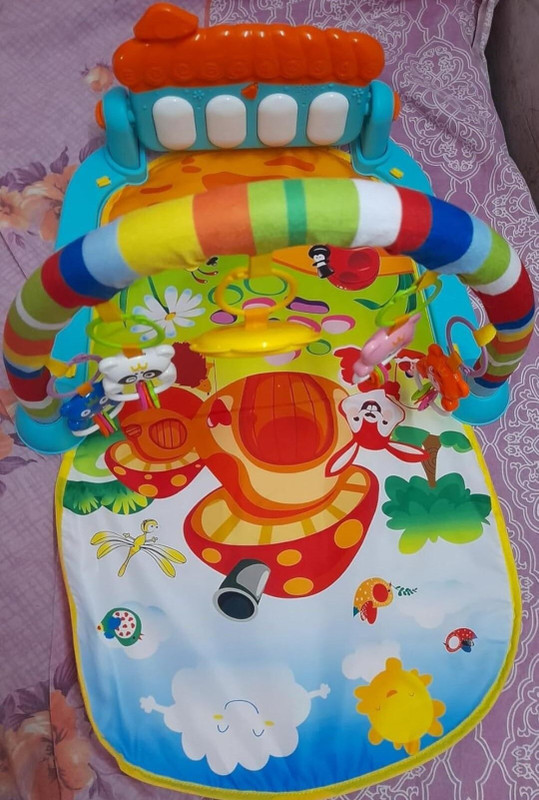 Ruffo Ultimate Baby Gym with Hanging Toys + Kick Piano for Infants(Multicolor)