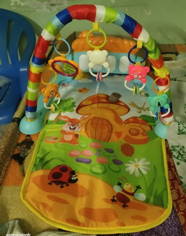 Dorytoys Printed Baby Activity Mat with Soft Touch Piano and Animal Toys(Multicolor)