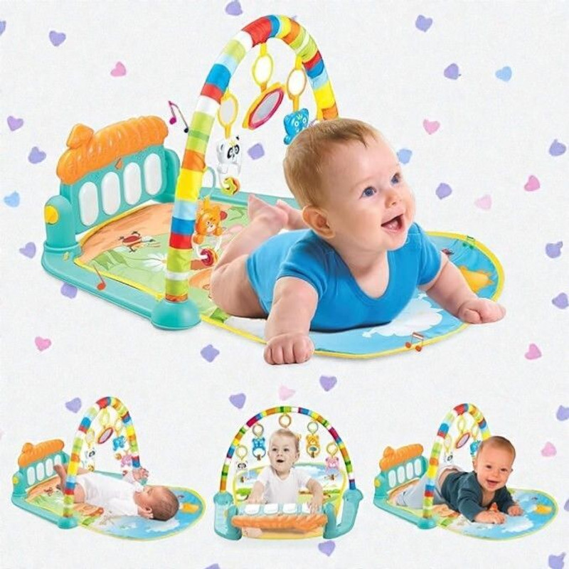 gumiyt Baby activity mat with Hanging Rattles & Activity Toys for Infants(Multicolor)
