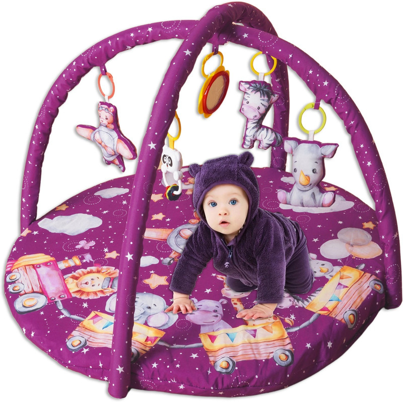 HIM TAX Baby Play Gym Activity Play Gym Mat Playmat Soft Hanging Toys for 2+ Month(Purple)