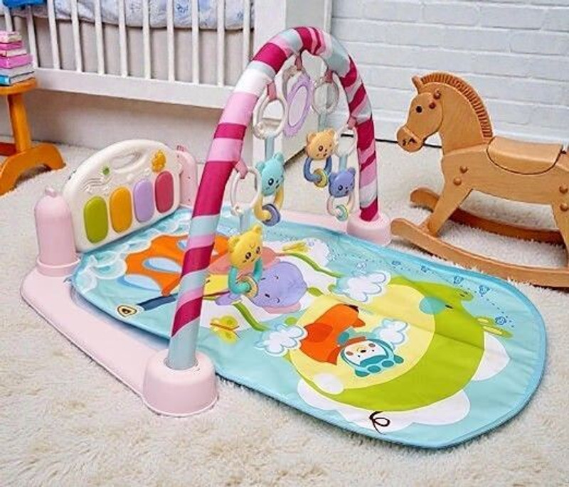 gumiyt Newborn Baby Play Gym Mat with Piano Keyboard & Detachable Toy Rack(Multicolor)