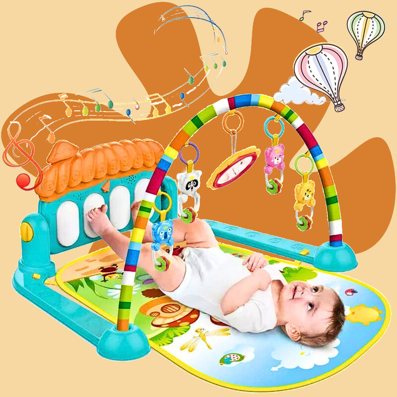 Shyam Techno Baby Play Gym Mat & Piano for Kids 0-3 Year Lights, Music Activity Toys Boy Girl(Multicolor, Green)