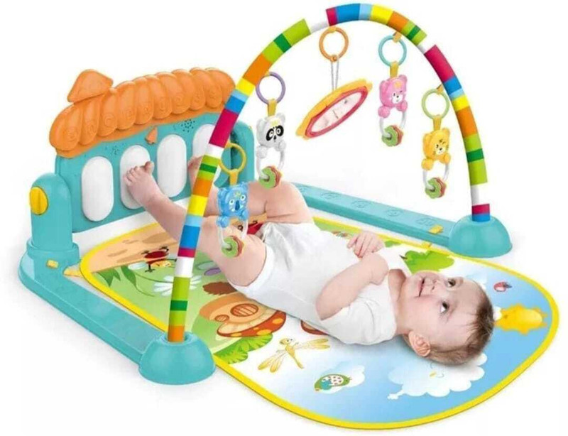 Toysme Musical toy keyboard mat piano gym & fitness rack for baby boys and girls (Big)(Multicolor)