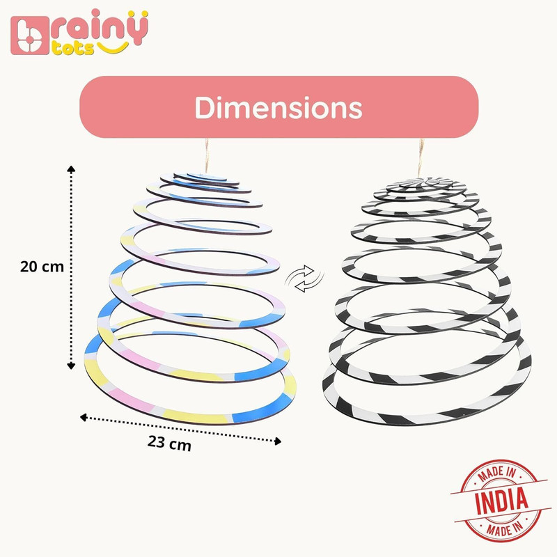 Brainytots Spiral Hanging Toy Mobile | The Perfect Gift | For 0-6 months Babies| Wooden Toy(Multicolor)