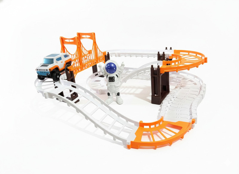 zestify commerce Astronaut Space Race Track Set - Flexible Track with Electric Car & Bridge(Multicolor)