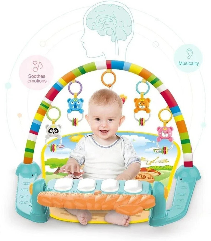 HIM TAX Musical Keyboard Mat Piano Gym Mat Gym & Fitness RackFitness Rack Rattle Toy(Multicolor)