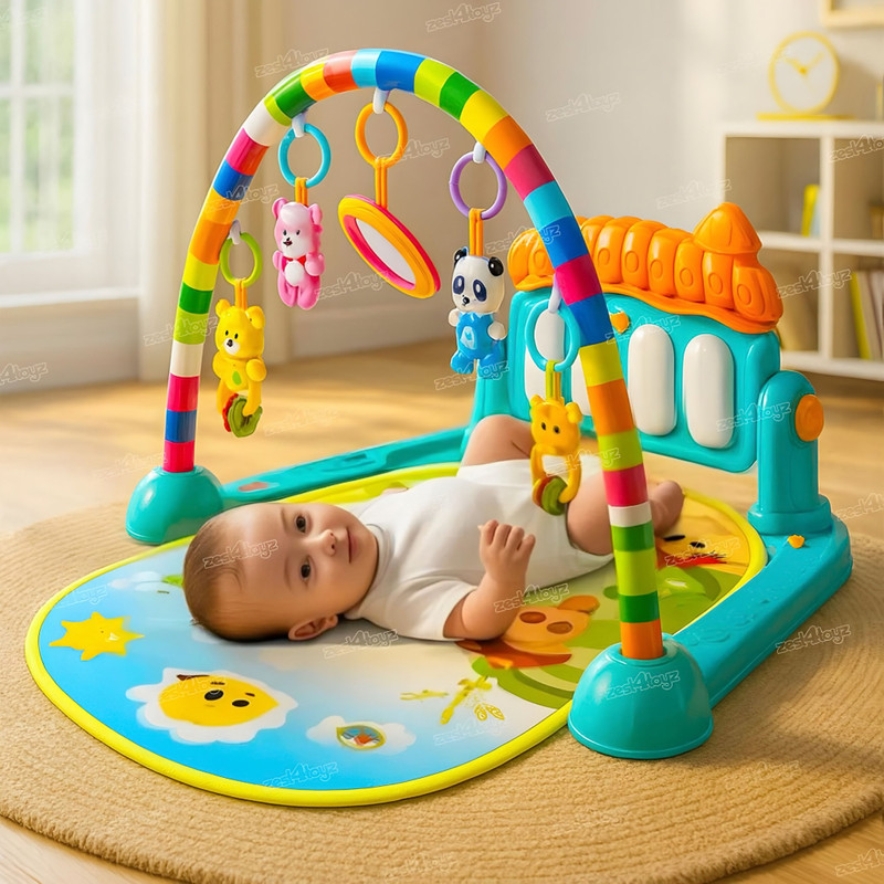 joymax Baby Crib Play Gym Musical Hanging Toys |Soft Cushioned Activity Gym for Infants(Multicolor)