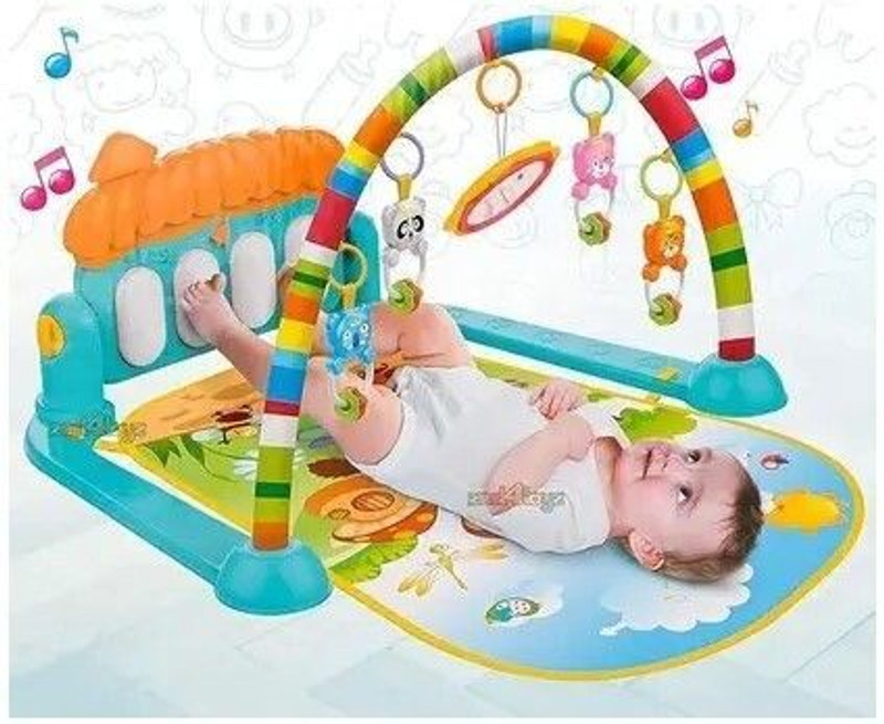 gumiyt Baby Kick & Play Piano Gym with Colorful Mat, Music, Lights, Hanging Toys(Multicolor)