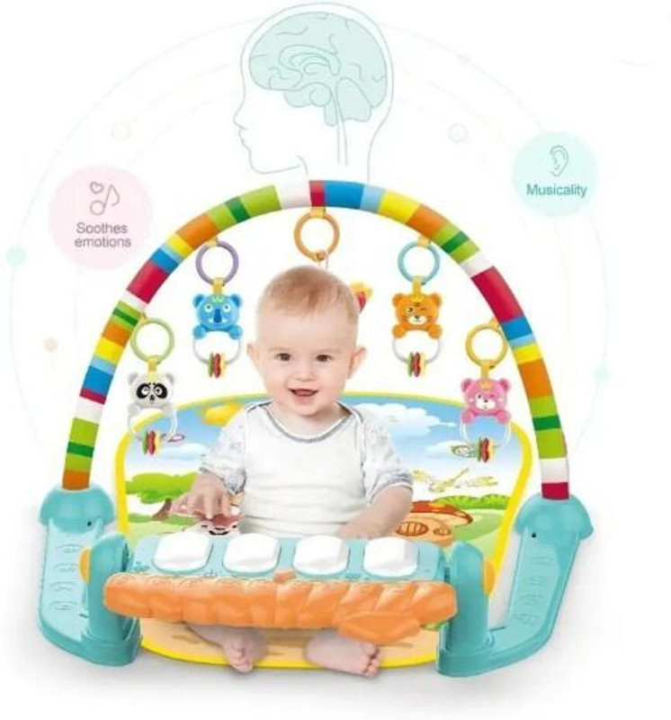 gumiyt Musical Keyboard Mat Piano Gym Mat Gym & Fitness RackFitness Rack Rattle Toy(Multicolor)