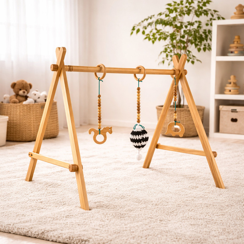 Mamakarttoys Baby Play Gym(Brown)