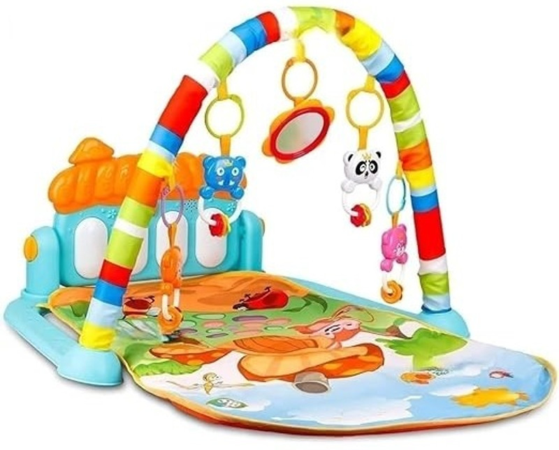 Shyam Techno 5 in 1 Baby Play Gym & Mat with Musical Piano Keyboard for Infant Newborn Baby(Multicolor, Green)
