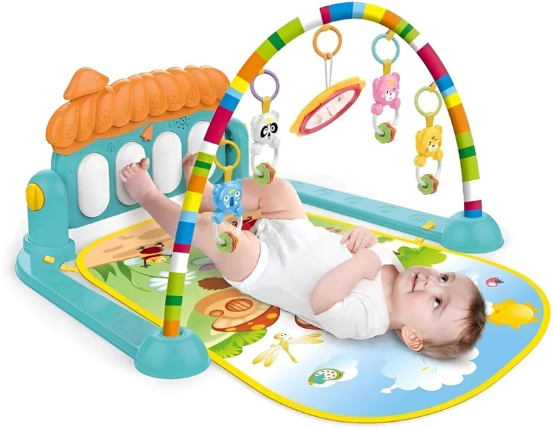 Maa Momai Toys Infant Activity Play Mat Baby Toy Gym with Rattle Set(Multicolor)