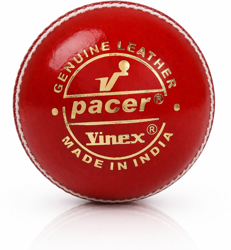 Vinex Pacer Leather Cricket Ball, Premium 4-Piece Handcrafted Alum Tanned Standard Bail(Pack of  1)