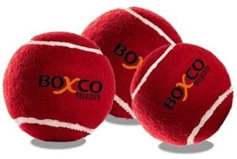 BOXCO Velociy Heavy Weight Tennis Cricket Ball (Maroon) Standard Bail(Pack of  3)