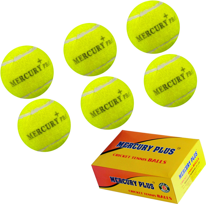 Mercury Plus Medium Weight Cricket Rubber Tennis Balls Standard Bail(Pack of  6)