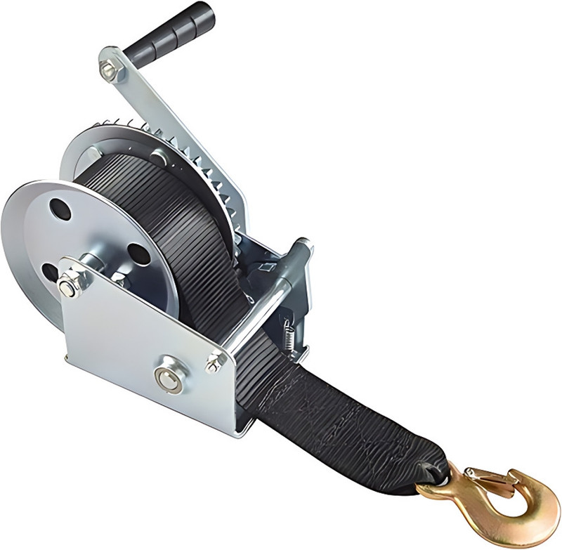 KWQAP 800lb Gear Hand Winch Hand Crank Nylon Strap Gear Winch ATV Boat Trailer Cross Trainer(Multicolor)