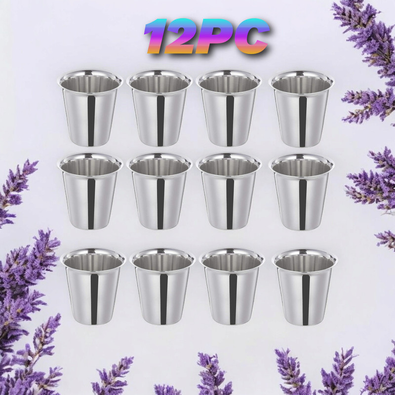 snehatrends Stainless Steel 12pc stainless steel mirror finish tea cup/coffe cup daily use(Silver, Cup)