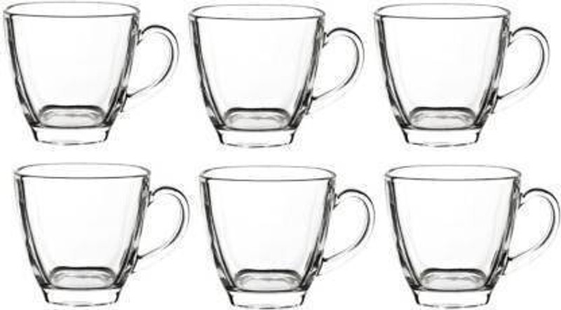 BuyOnTrendy Pack of 6 Glass LEMON TEA CUP(Clear, Cup Set)