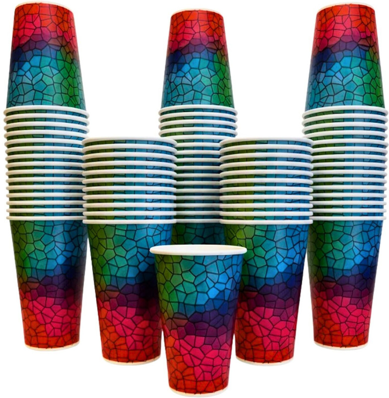 UCORPS Pack of 100 Paper Multiblocks Disposable Use & Throw Cups for Tea, Coffee, Juice Etc(Multicolor, Cup)