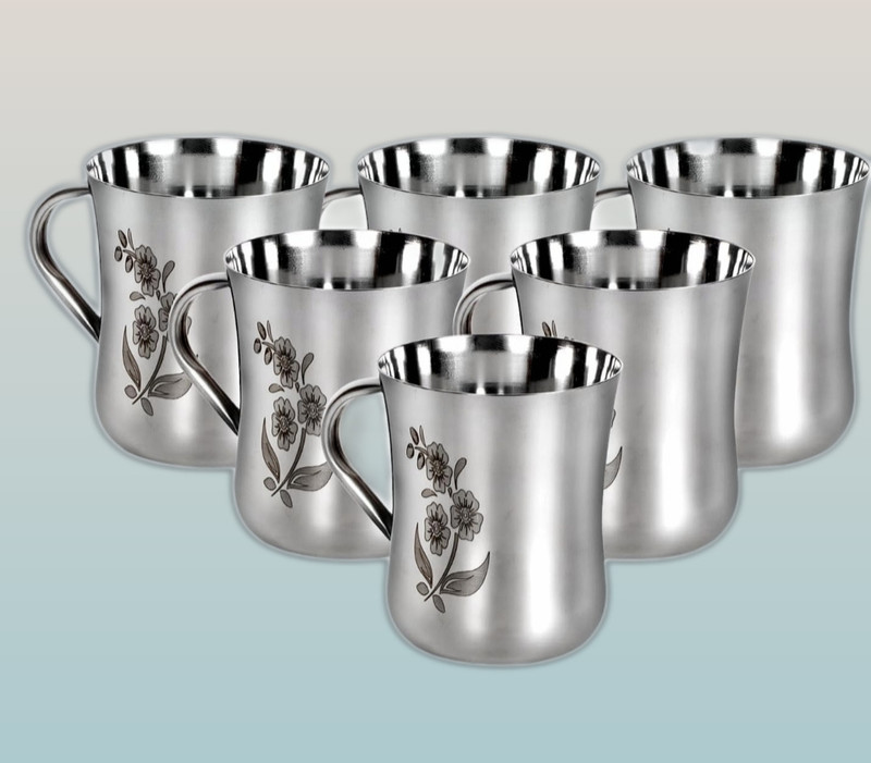 BHAVDEEP Pack of 6 Steel(Steel, Cup Set)