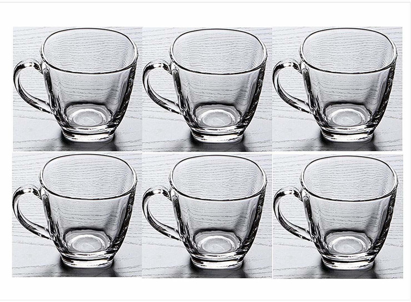 Antique Buyer Pack of 6 Glass Pack of 6 Glass Transparent Glass Cup Tea(Clear, Cup Set)