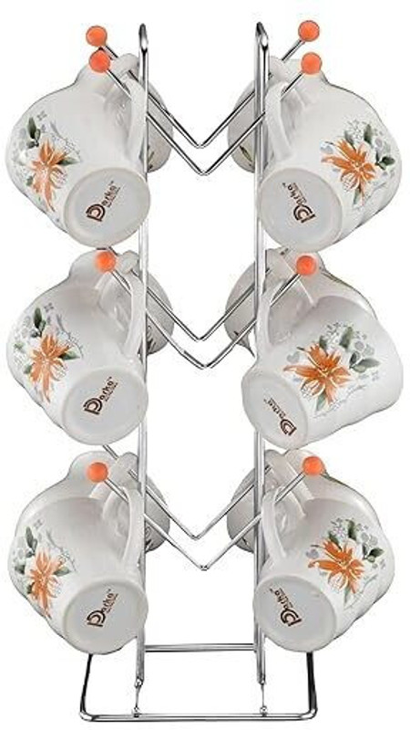 GIRDKITCHEN Pack of 1 Stainless Steel Stainless Steel V Shape Cup Stand Coffee Mug Holder Key Holder for Kitchen(Silver, Cup)