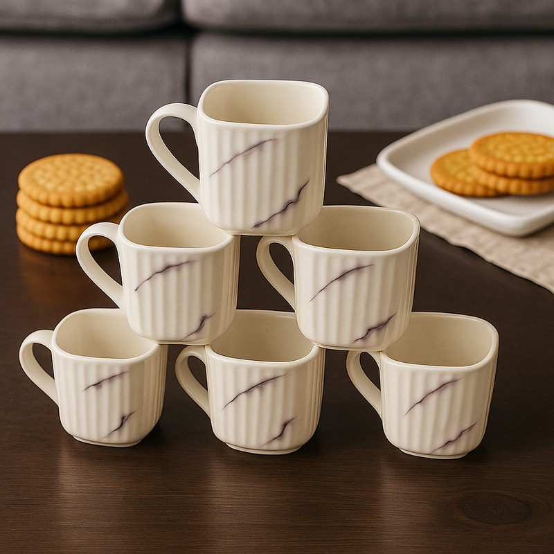 shailzz's Pack of 6 Bone China(White, Cup Set)