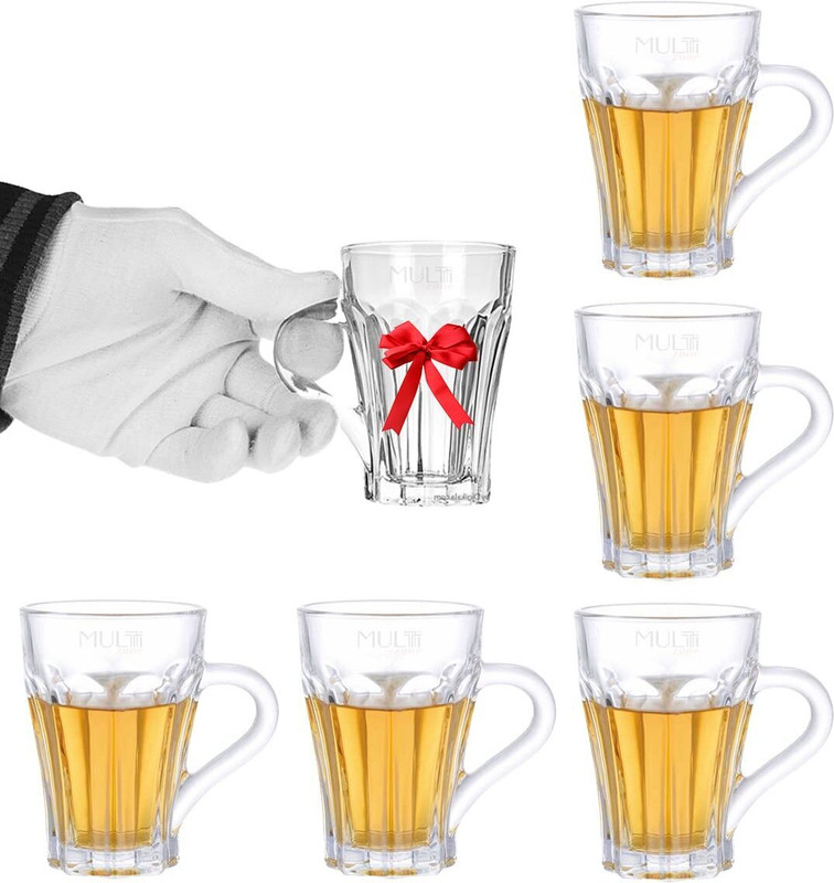 SMILERY Pack of 6 Glass 170ML Premium Glass Tea and Coffee Cup Glass Mug, Transparent,Glass Cups Set(Clear, Cup Set)