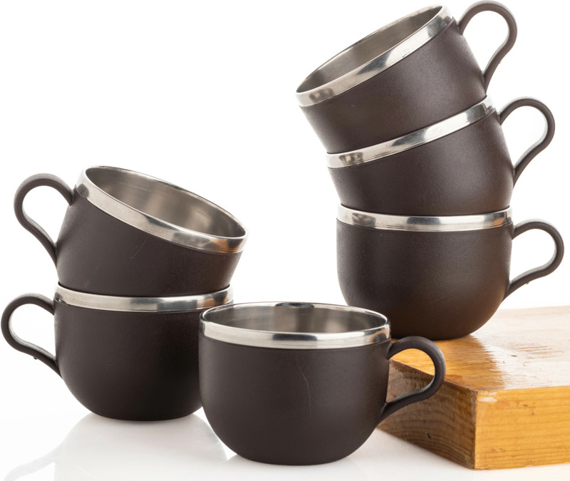 Jony Pack of 6 Stainless Steel Tirose Series(Purple, Cup Set)