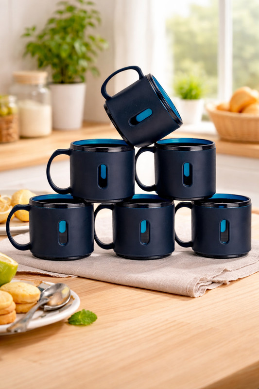 BELLERBIRD Pack of 6 Plastic Premium Quality Unbreakable Material Tea And Coffee Cup Mug Set(Brown, Cup Set)