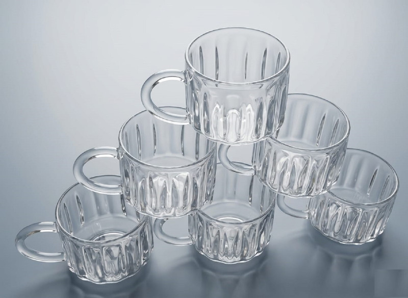 BIZOLO Pack of 6 Plastic Pack of 6 Plastic Chai Pyali made of Durable Heavy - Duty(Clear, Cup Set)