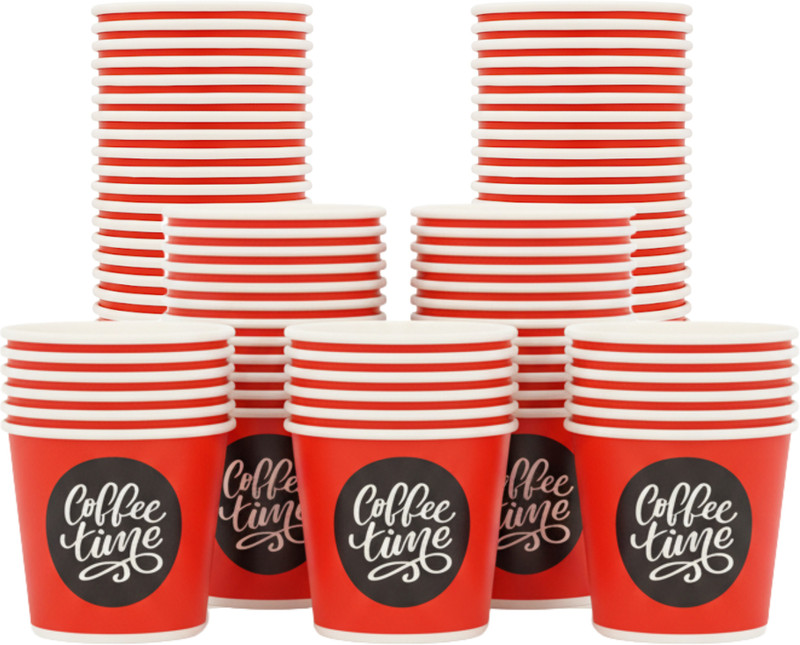 UCORPS Pack of 100 Paper 100 ml Printed Paper Cup(Multicolor, Cup)