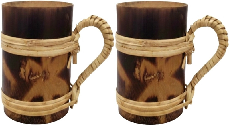 ZRITUL Pack of 2 Bamboo Bombo Tea and coffee cup(Multicolor, Cup)