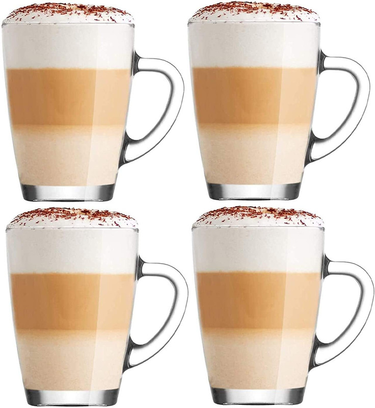 Yera Pack of 6 Glass YERA MOCHA MUGS CT8B 255ML(White, Cup)