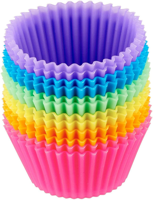 HAPYSA SILLICON CUP CAKE SET 12 PCS Cupcake Maker(Multicolor, Non-stick Coating)