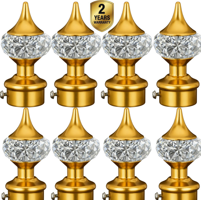 Ghazian Gold Curtain Knobs, Rod Rail Bracket Metal(Pack of 8)