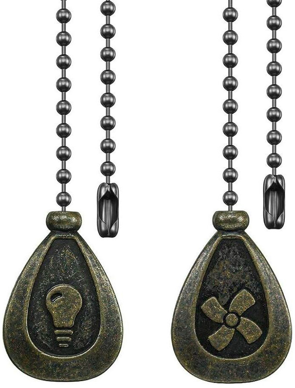 SUPVOX Ceiling Fan Pull Chain Set Vintage S-Hook Nylon Light Hanging Chain Rod
