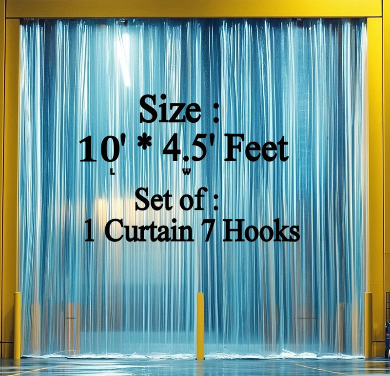 Declooms 305 cm (10 ft) Door PVC Transparent Curtain Single Curtain(Transparet, Solid)