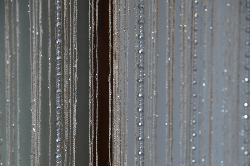 PINDIA 213.36 cm (7 ft) Door Polyester Semi Transparent Curtain Single Curtain(Silver Sparkling, Sparkle Fawn, Self Design)
