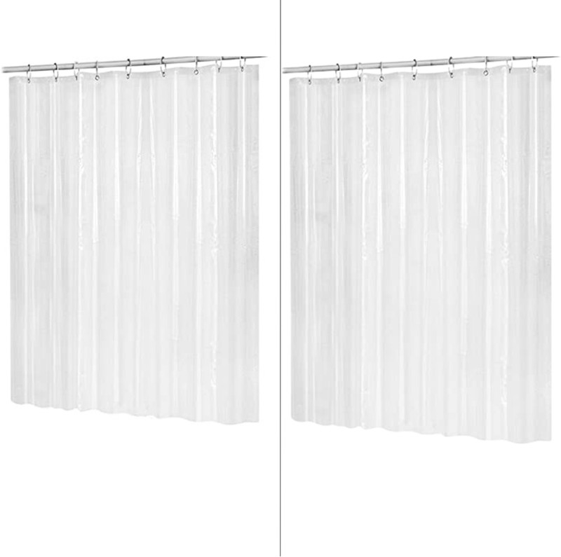 GURU-ISHMA 274.32 cm (9 ft) Long Door PVC Transparent Curtain (Pack Of 2)(White, Plain)