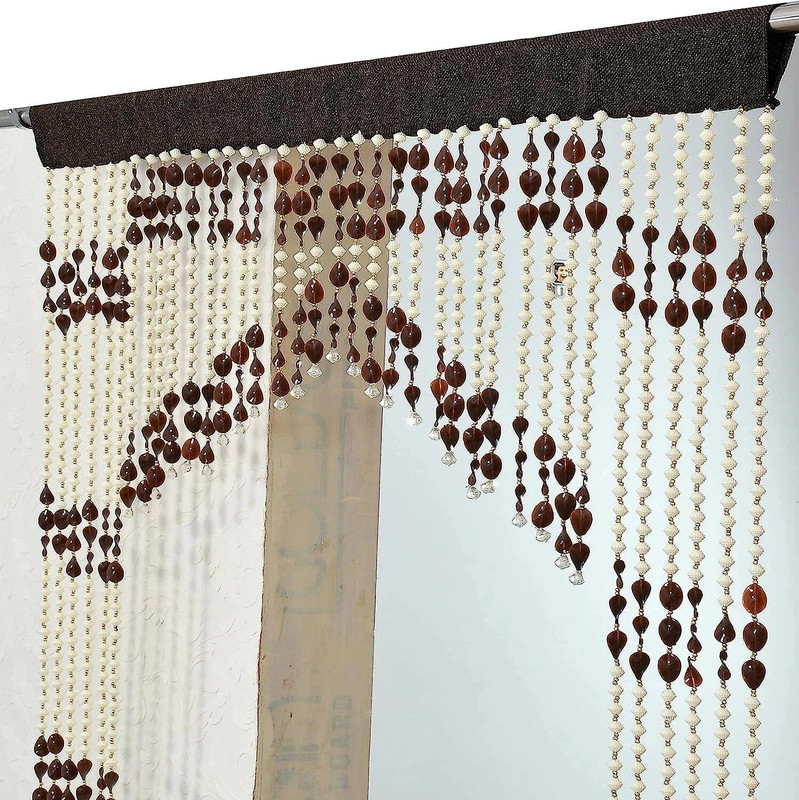 GOYMORE 213.36 cm (7 ft) Door PVC Blackout Curtain Single Curtain(Coffee, Striped)