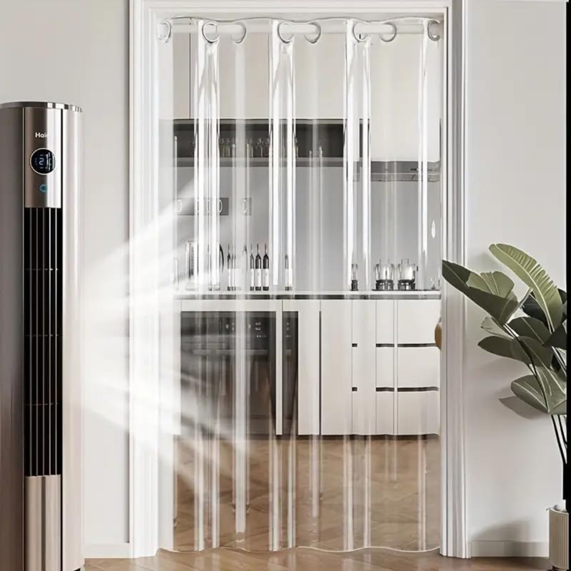 Jainco Decor 274 cm (9 ft) Long Door PVC Transparent Curtain Single Curtain(Clear Hanging Curtain 9 feet 0.15mm, Transparent, Plain)