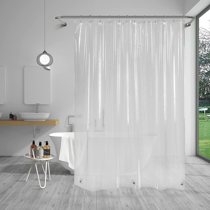 VGS FASHION 213.36 cm (7 ft) Door PVC Transparent Curtain Single Curtain(White, Solid)
