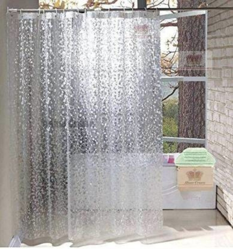 kinderjoy 213 cm (7 ft) Window PVC Transparent Curtain Single Curtain(Transparent 3D, 3D Printed)
