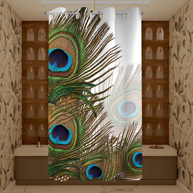 ZYLLIX 153 cm (5 ft) Window Polyester Room Darkening Curtain Single Curtain(MorPankh, 3D Printed)