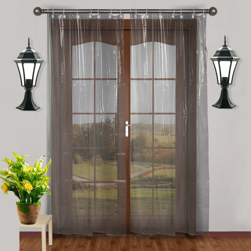 SVASTI 212 cm (7 ft) Door PVC Transparent Curtain Single Curtain(Transparent, Plain)