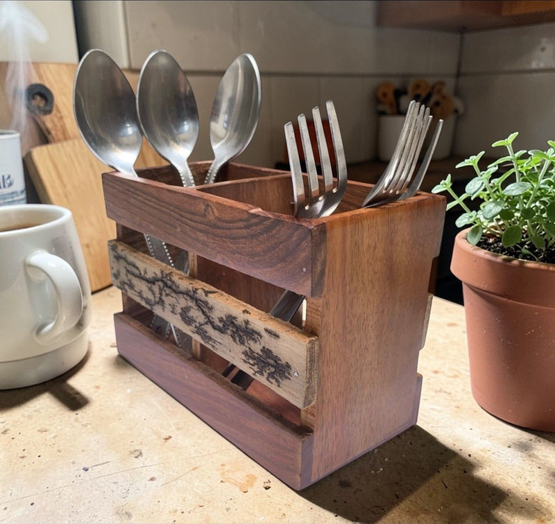 LikeWood Handicrafts Empty Cutlery Hard Case Cover Case(Brown Holds 20 Pieces)