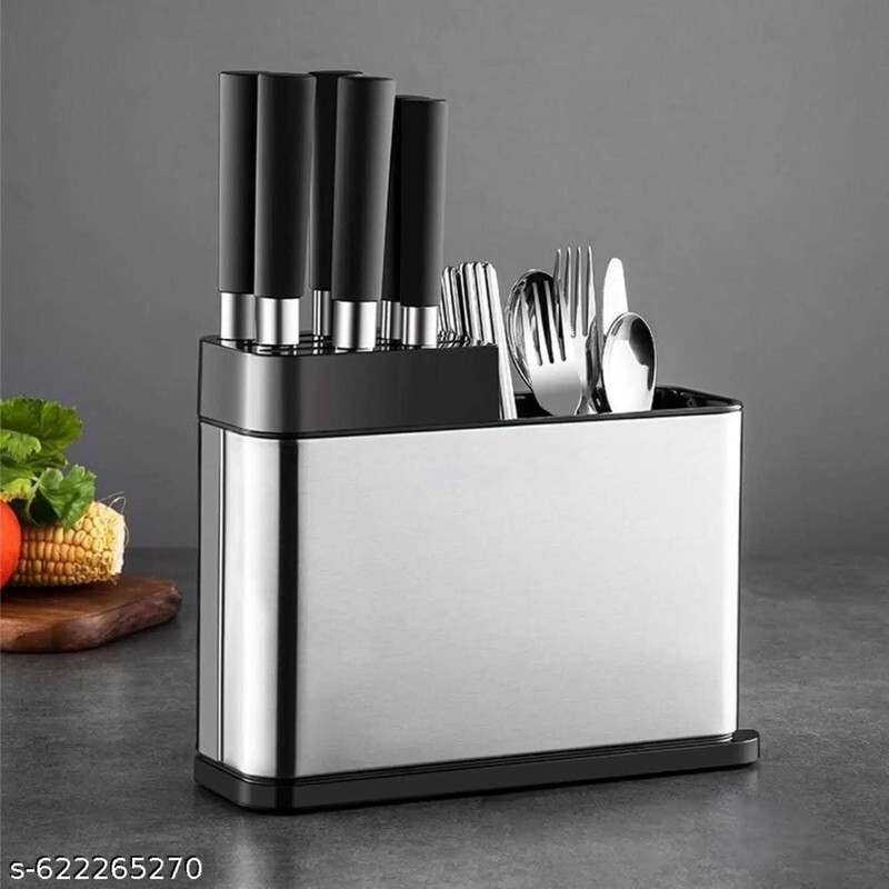 VIRZA TRADE Empty Cutlery Holder Case(Black, Silver Holds 30 Pieces)