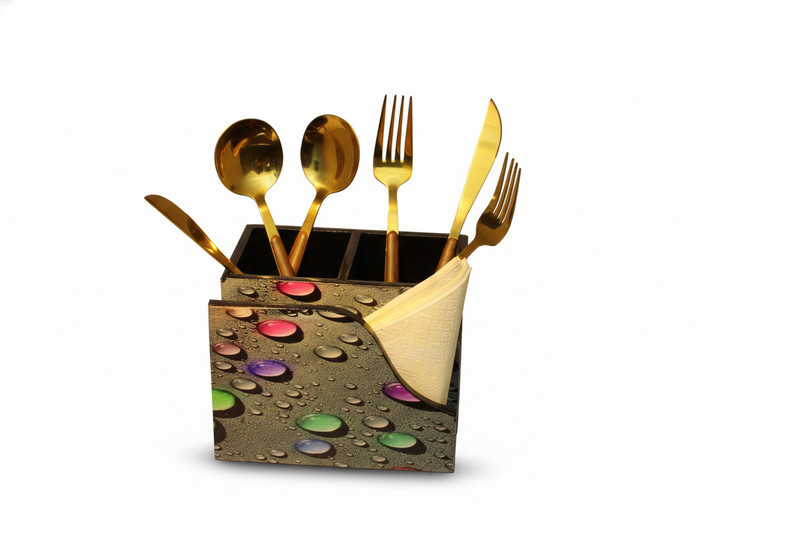 The urban home Empty Cutlery Holder Case(Multicolor  Holds 20 Pieces)